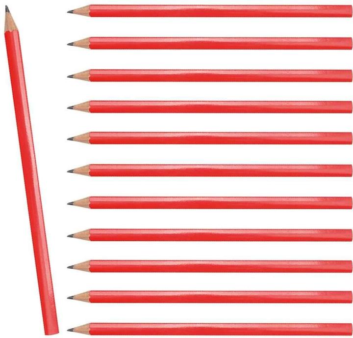 Actual product image Vorel Set of 12 Carpenter Pencils 180 mm Red (12 x)