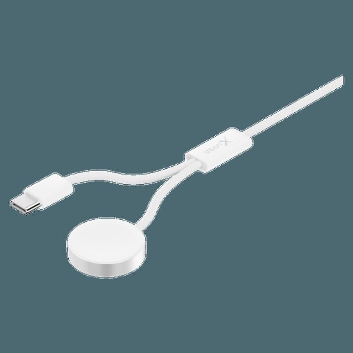 Produktbild Xlayer 2-in-1 feingewebtes Kabel mit USB Typ C & Apple Watch Charger 1.5 m White (1.50 m, USB 2.0)
