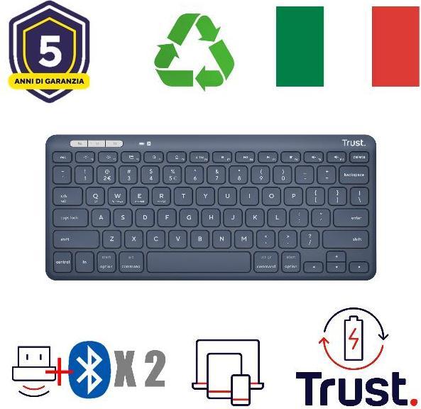 Actual product image Trust Lyra Compact Wireless Keyboard IT B 25141 (IT, Wireless)