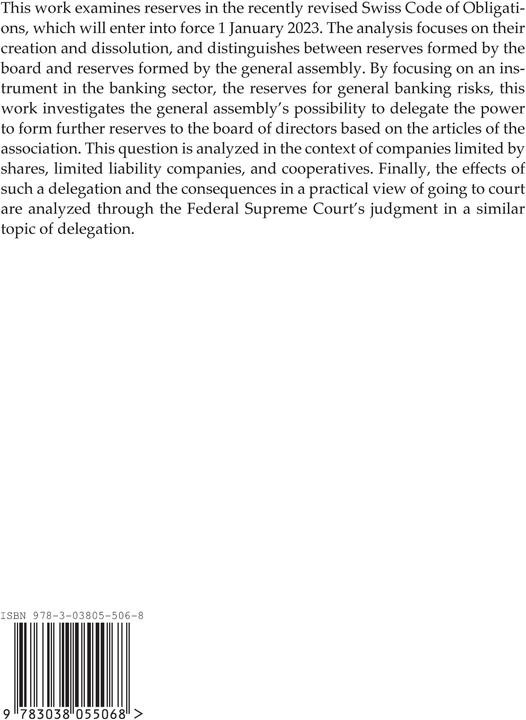 Produktbild Rethinking Reserves in the Swiss Code of Obligations (Englisch, Yvette Märki, 2022)