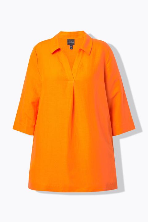 Immagine prodotto Ulla Popken Tunica dal taglio lungo e svasato con colletto da camicia e maniche a 3/4 (46, 48)