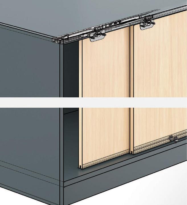 Actual product image Hettich SysLine S sliding door fittings, Inslide/Mixslide