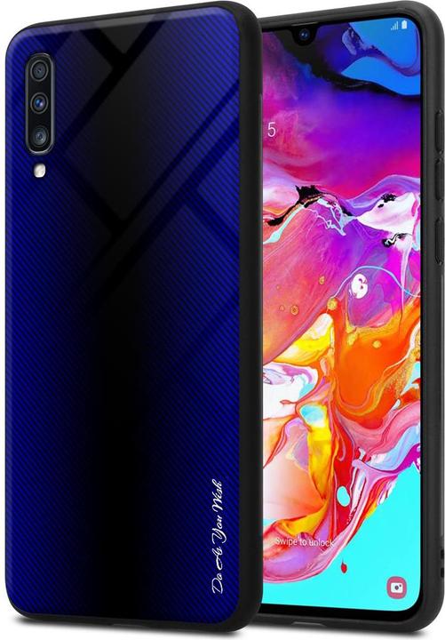 Actual product image Cadorabo TPU Striped Glass Cover (Samsung Galaxy A70, Samsung Galaxy A70S)