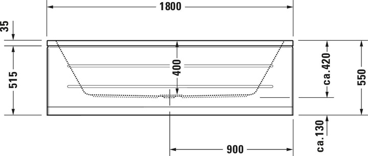 Actual product image Duravit Rectangular bath D-Code 80 x 180 cm white smooth 7001010000000 (150 l, 180 cm, 80 cm)