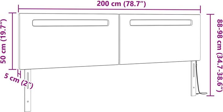Actual product image vidaXL Kopfteil (5 x 5 x 98 cm)