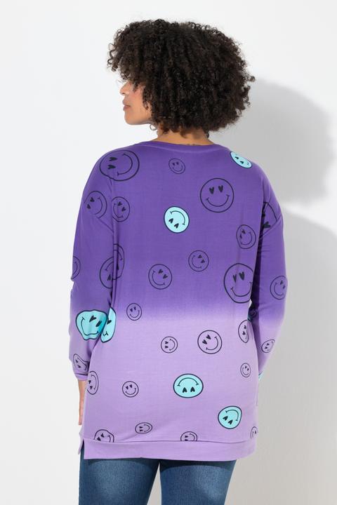 Image du produit Angel of Style Sweat-shirt oversize à manches longues, imprimé Smileys et dégradé de couleurs (44)