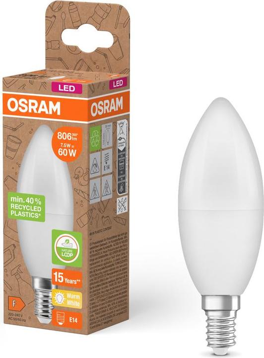 Produktbild Osram LED Pcr Lamps With Classic B (E14, 7.50 W, 806 lm, 1 x, F)