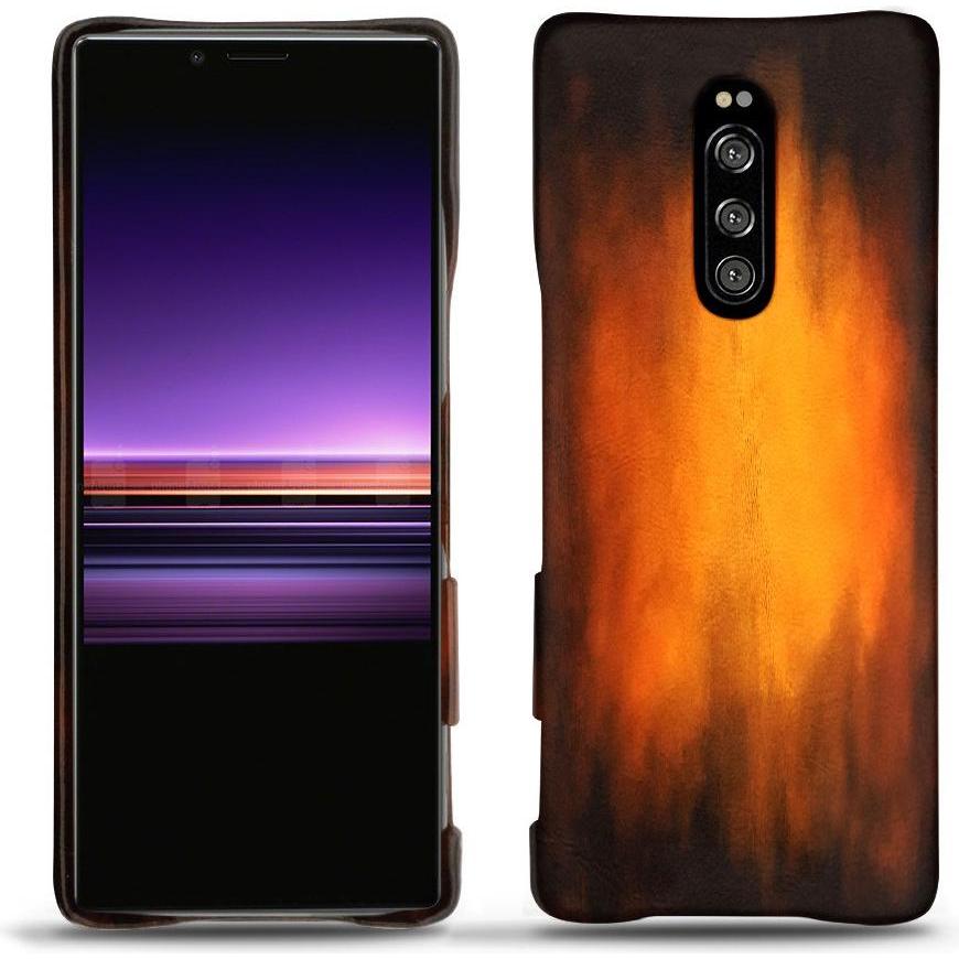Noreve Lederschutzhülle (Sony Xperia 1), Smartphone Hülle, Violett