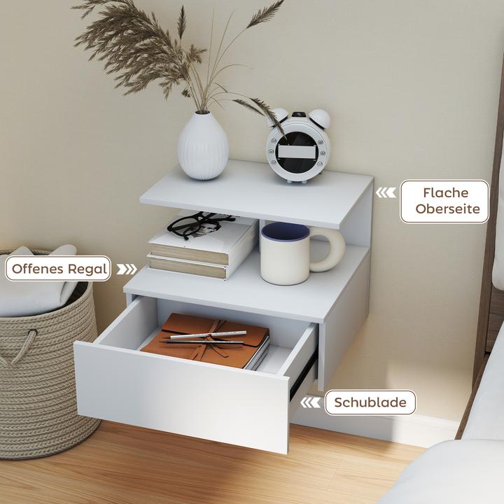 Immagine prodotto Homcom Nachttisch Spanplatte Weiss (35 x 35 x 31.60 cm)