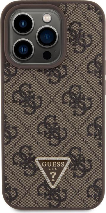 Produktbild Guess PU Leather Metal Logo Strass Crossbody Case für Apple iPhone 15 Pro - brown (Apple iPhone 15 Pro)