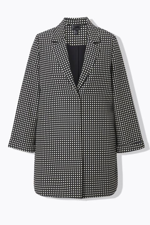 Actual product image Ulla Popken Textured Oversized Polka Dot Blazer (54)