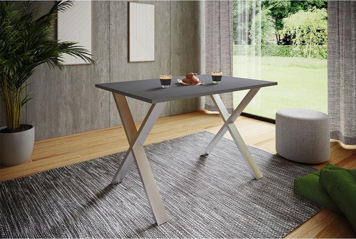 Actual product image Ebuy24 Dining table XonaX silver coloured (140 x 50 cm)