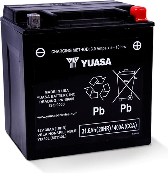 Produktbild Yuasa AGM Motorradbatterie 12V 31.6Ah 400A (12 V, 31.60 Ah, 400 A)