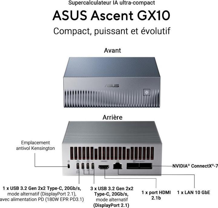 Actual product image ASUS GX10-GG0003BN (1000 GB, 128 GB, ARM Cortex-A725)