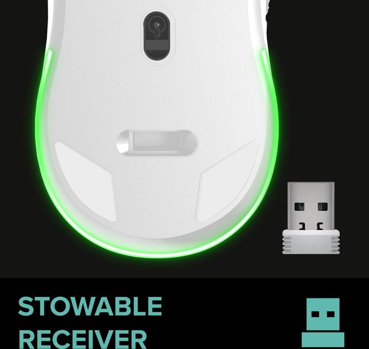 Actual product image Speedlink VELOX Rechargeable RGB Gaming Mouse - Wireless, white (Cable, Wireless)