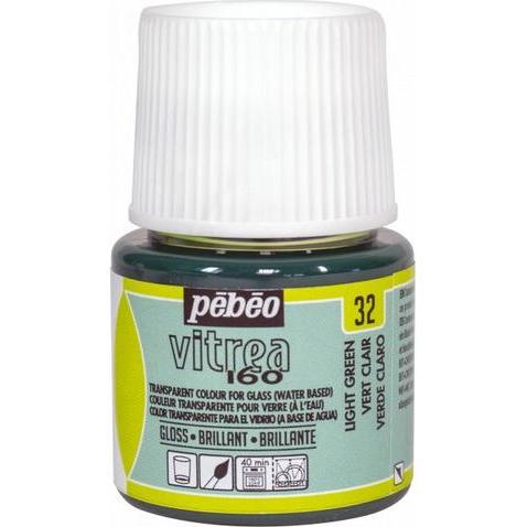 Pebeo, Künstlerfarbe + Bastelfarbe, Vitrea 160 Glänzendefarben (Hellgrun, 45 ml)