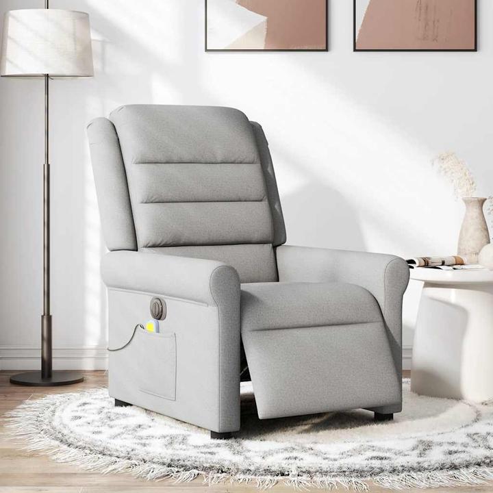 Actual product image vidaXL Massage chair electric cloud grey fabric