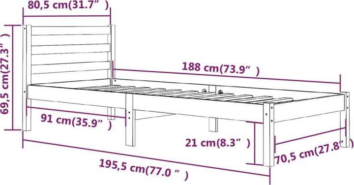 Immagine prodotto vidaXL Bettgestell (160 x 210 cm)