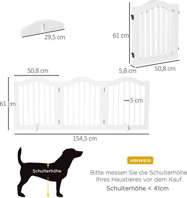 Actual product image Swisshandel24 Dog barrier fence Protective fence Dog fence Configuration fence 3-piece with two support feet rod