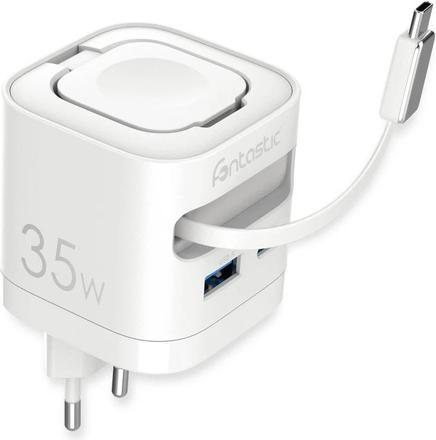Produktbild fontastic 35W GaN Netzteil mit einziehbarem Kabel iWatch (35 W, 3 Ports)