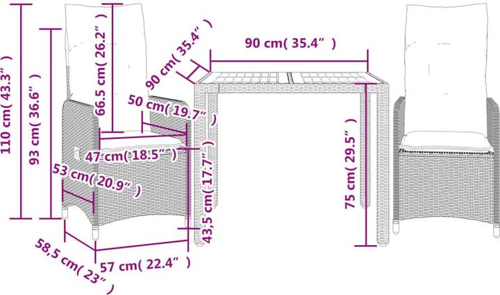 Produktbild vidaXL Bistro Set