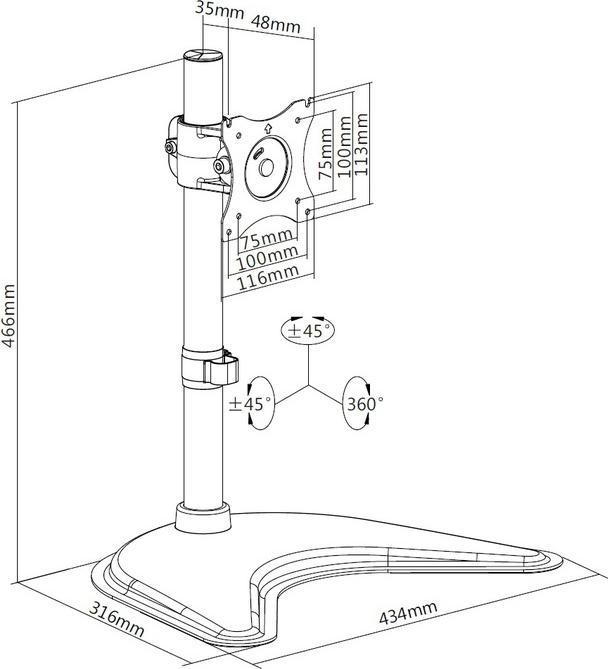 Actual product image Multibrackets MB Table stand basic (Table, 27", 10 kg)