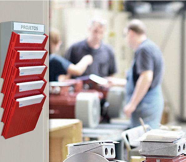 Actual product image Eichner BIG wall-mounted sorting system, for format A4, filling height 34 mm, red (A4)