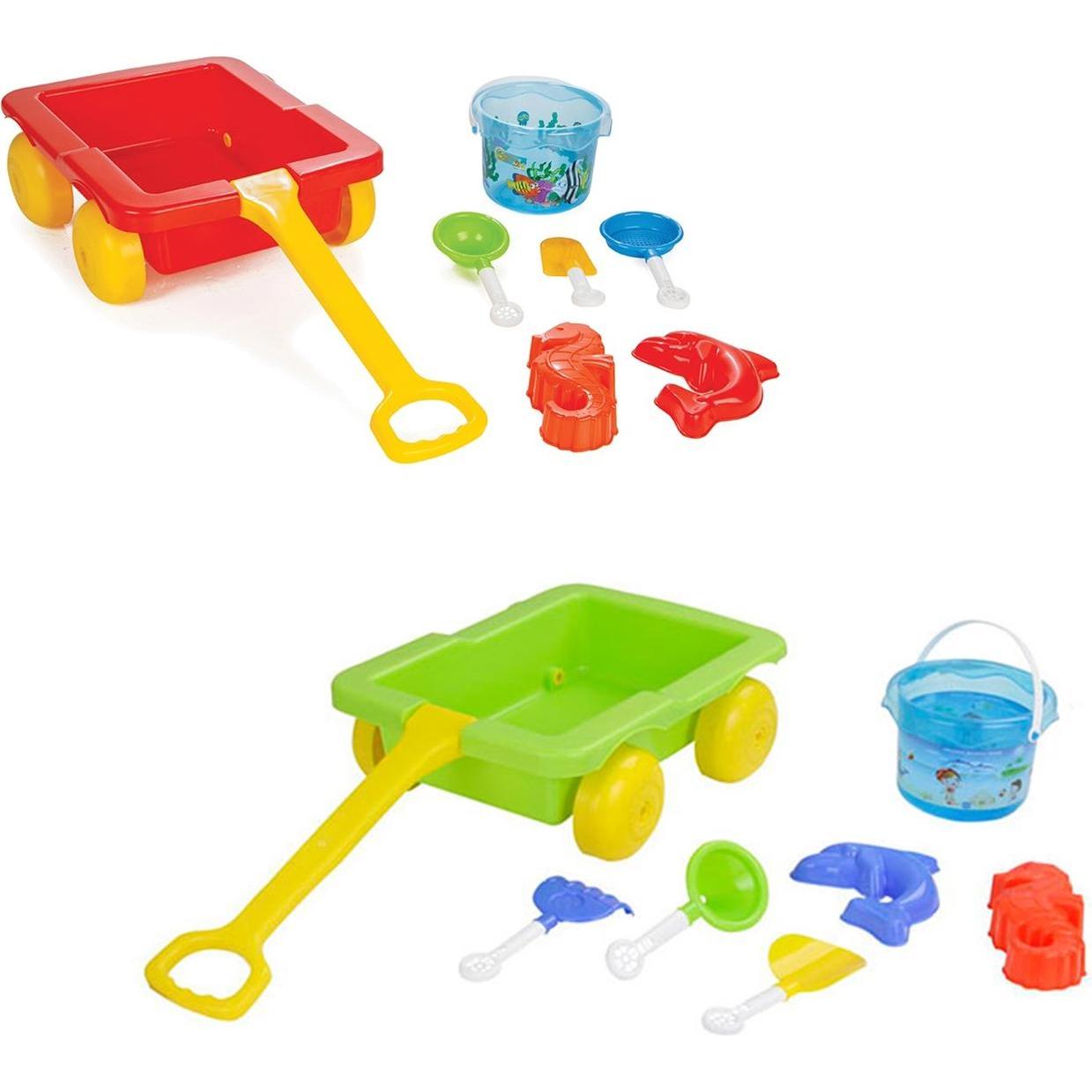 Pilsan 06112 Sandspielzeug Set Ziehwagen