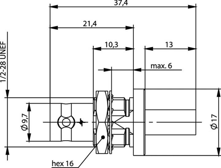 Immagine prodotto Telegärtner Connettore BNC da pannello a crimpare G01 50 Ohm, a crimpare/crimpare, flangia isolante, A1305