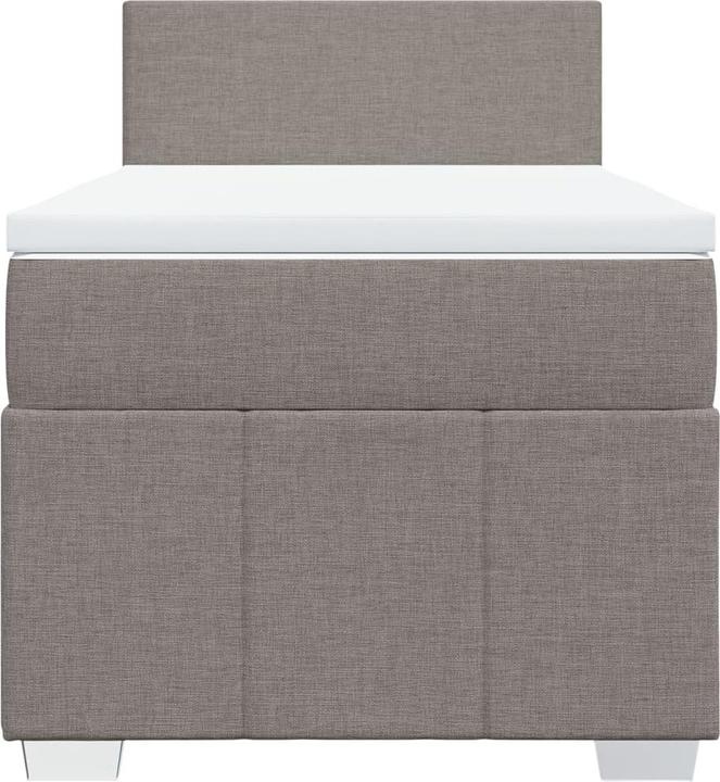 Actual product image vidaXL Boxspringbett Doppelbett Polsterbett Bett Matratze Taupe 140x200cm Stoff (140 x 200 cm)