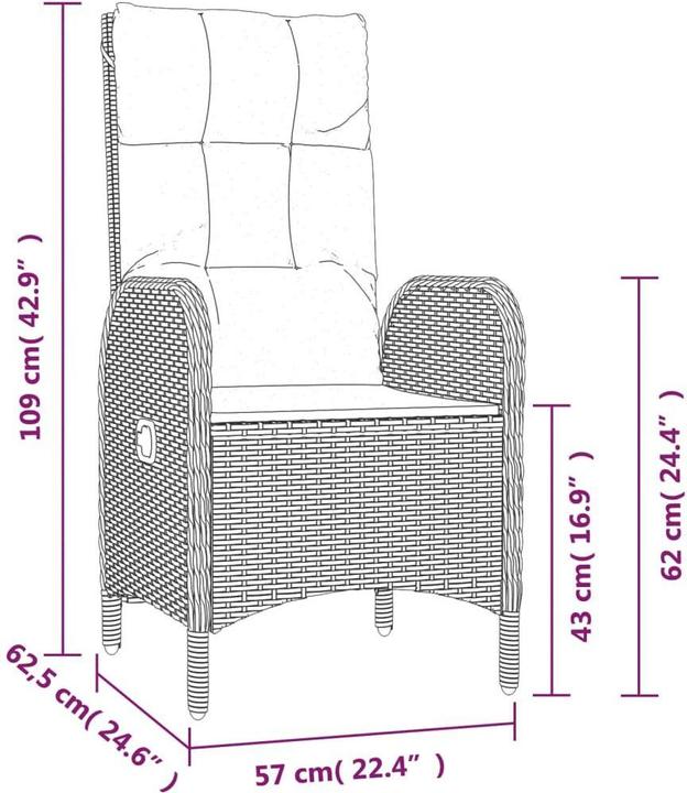 Produktbild vidaXL Garten Essgruppe (150 x 90 x 75 cm)