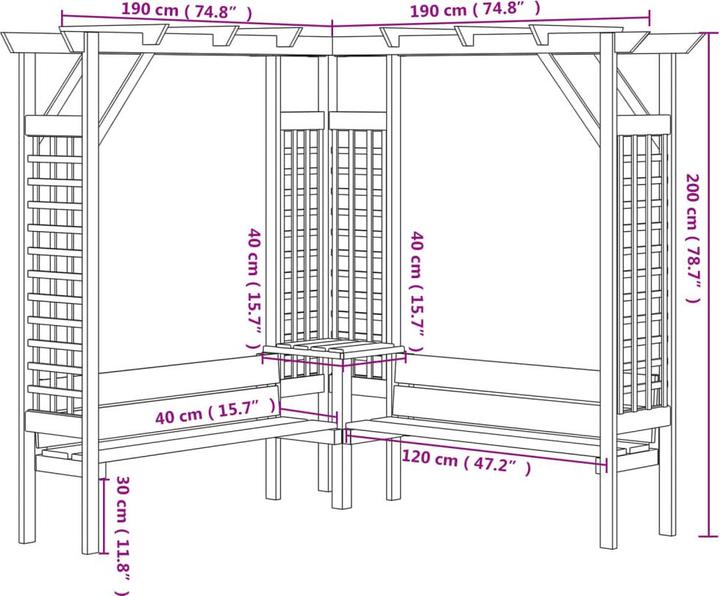 Produktbild vidaXL Pergola (190 cm, 190 cm)
