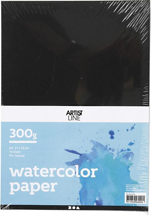 Produktbild Creativ Company Aquarellpapier Schwarz A4 300gr, 10 Blatt (300 g/m², 10x)