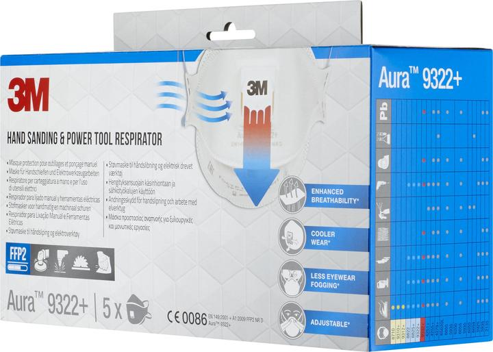 Image du produit 3M Masque de protection respiratoire, blanc (FFP2, FFP2 R D, 5 x)