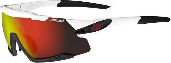 Tifosi Unisex Aethon Sunglasses, White/Black/Clarion Red, One Size Only (Black, Red, Black, Red)