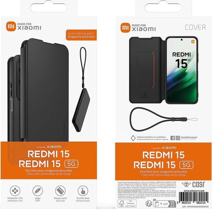 Actual product image Xiaomi Folio Etui mit Handschlaufe für Redmi 15 4G / 5G (Xiaomi Redmi 15 5G)
