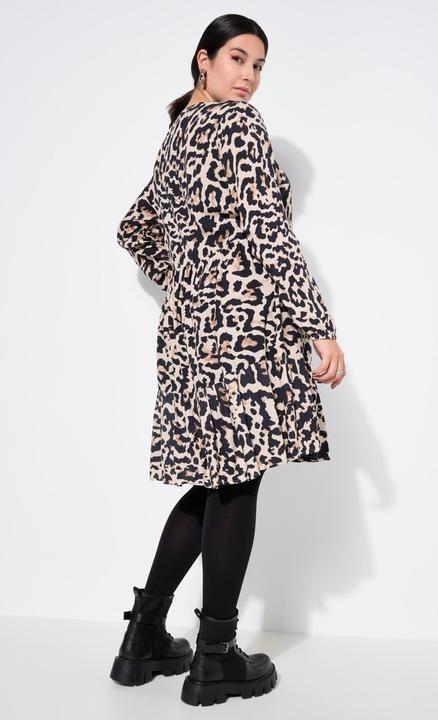 Actual product image Studio Untold Leopard Print Flounce Panel Dress (50, 52)