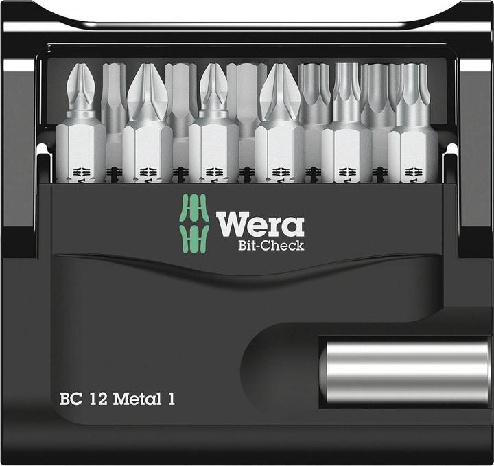 Image du produit Wera Bit-Check 12 Metal 1 (Clé Allen, Cruciforme Phillips PH, Cruciforme Pozidriv PZ)