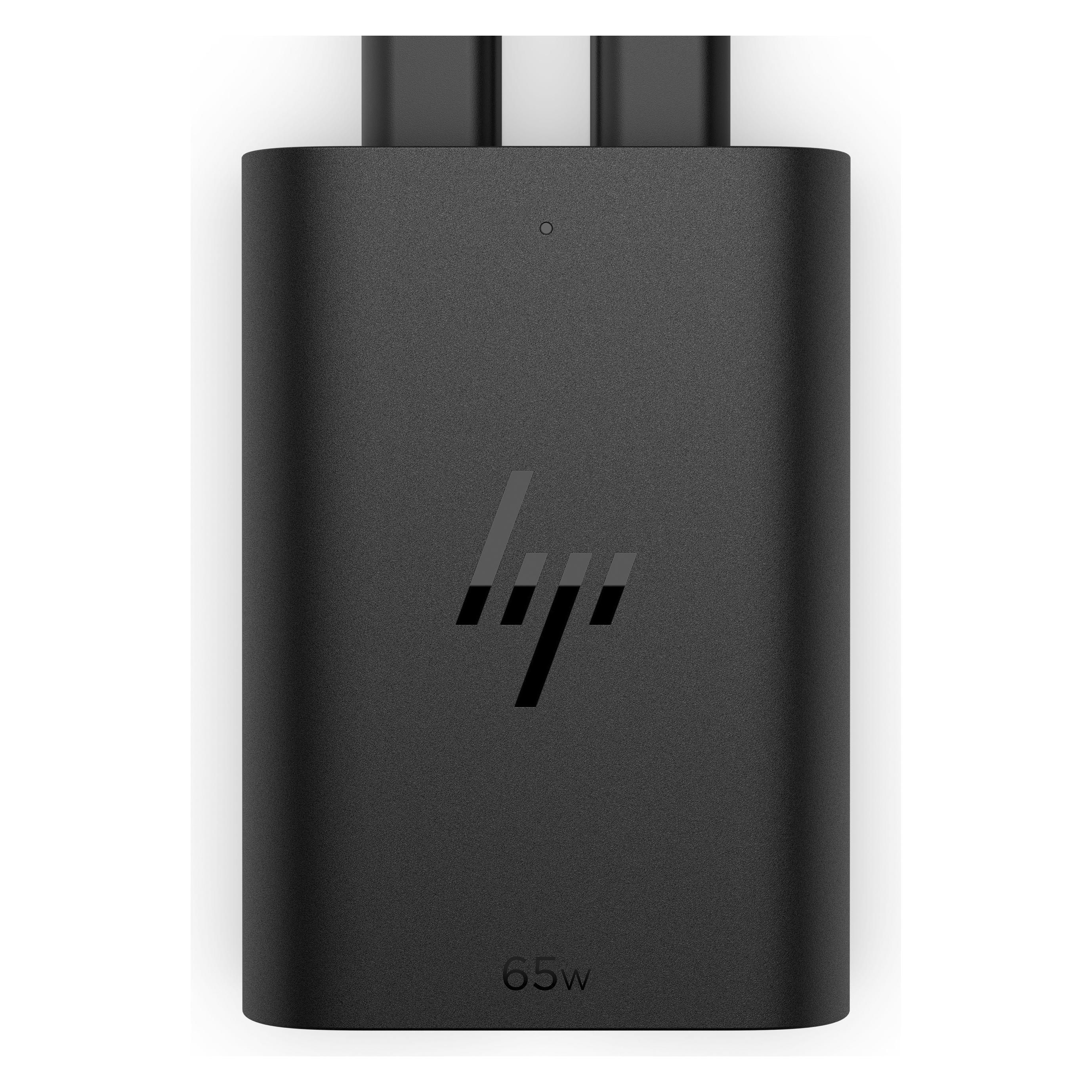 HP 65W GaN USB-C Laptop Charger (65 W), Notebook Netzteil, Schwarz