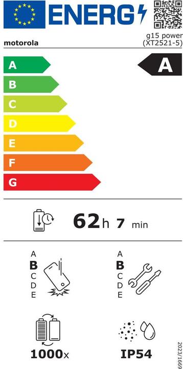 Energie-Label Motorola Moto G15 Power (256 GB, Gravity Grey, 6.72", Dual SIM, 4G)