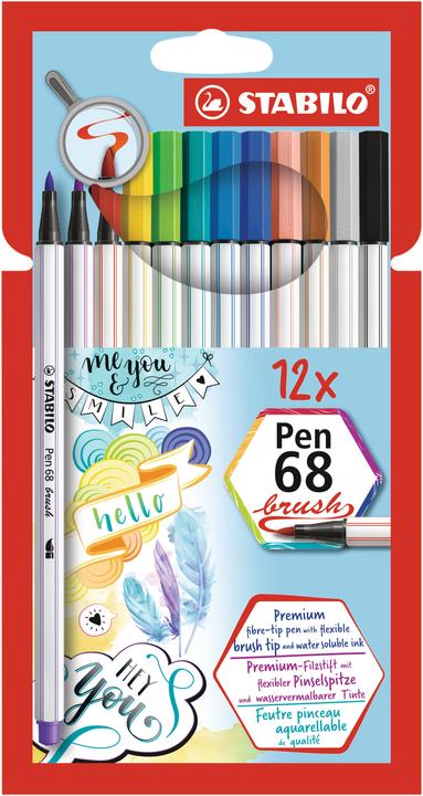 Image du produit STABILO Pen 68 brush Stylo feutre Premium (Trié, 12 x)