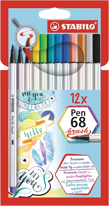 Actual product image STABILO Pen 68 brush Premium felt-tip pen (Sorted, 12 x)