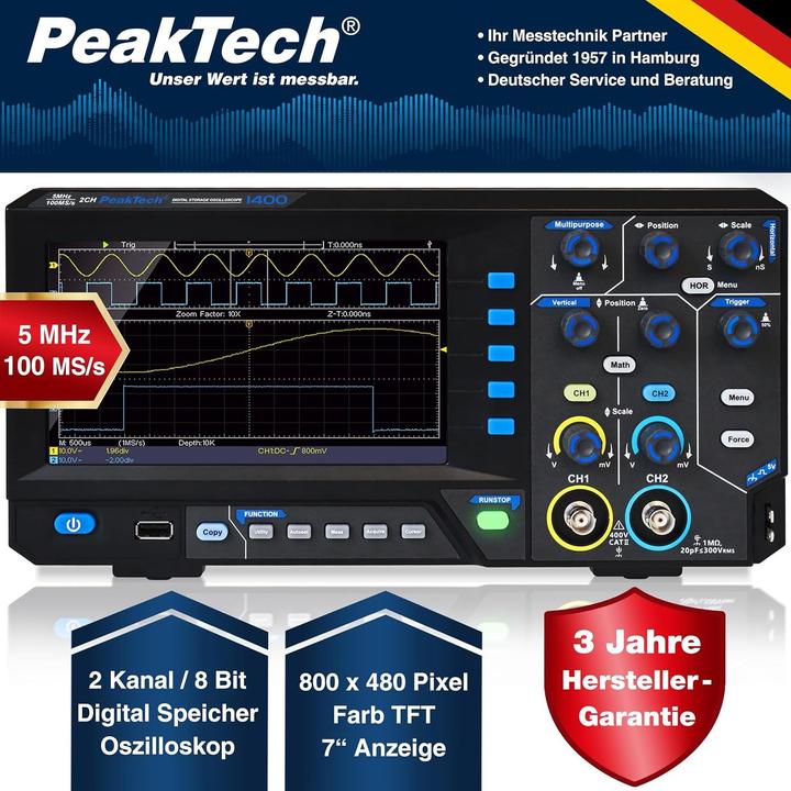 Productafbeelding Peaktech P 1400 Oscilloscope (CAT II 400V)