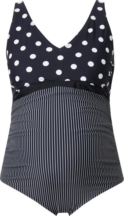Actual product image Ulla Popken Bellieva-Badeanzug ohne Softschalen, Punkte/Streifen (58)