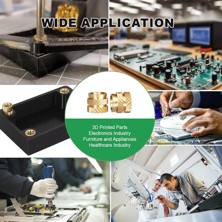 Immagine prodotto Purecrea Gewindeeinsätze M2–M5 Messing Insert 500 Stück für 3D-Druck extra belastbar