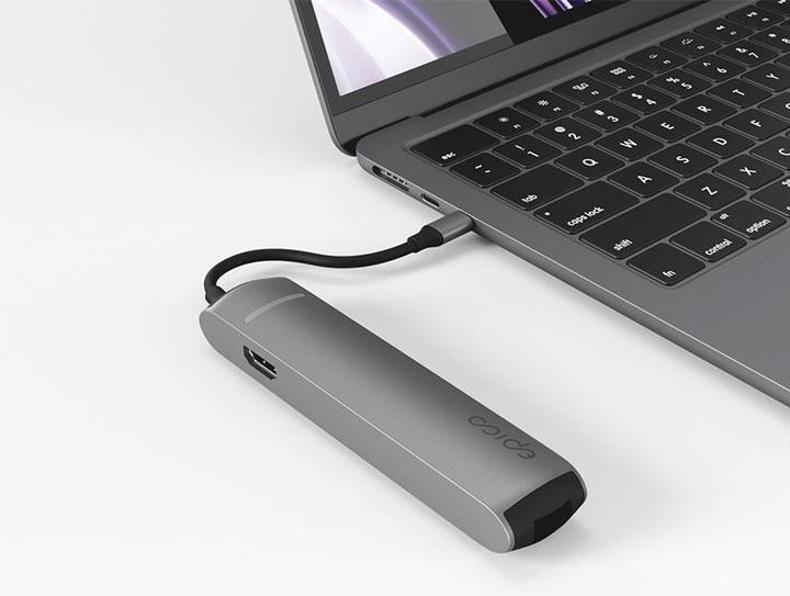 Actual product image Epico 6in1 Slim Hub 8K with USB-C connector - space grey (USB-C, 6 Ports)