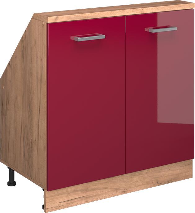 Gold power oak, Red high gloss