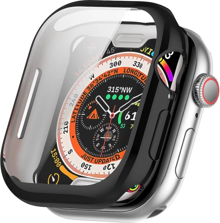 Actual product image Cover-Discount Apple Watch 10 - 46mm - Rubber protection case metal look