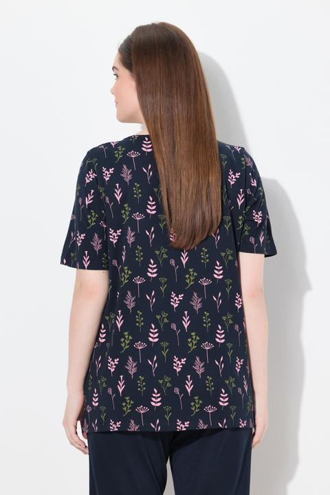 Produktbild Ulla Popken Schlafanzug-Shirt, V-Ausschnitt, Halbarm (60)