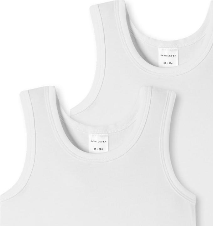 Actual product image Schiesser 4 Pack Kids Boys 95/5 Organic Cotton Undershirt (140)